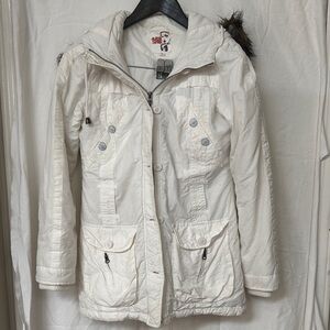 Women's White Hooded Jacket